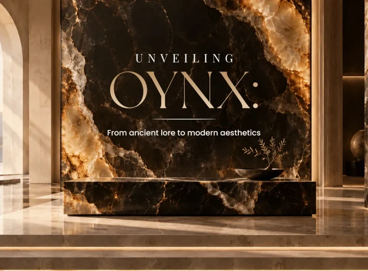 Backlit dark brown onyx wall and matching bench with glowing amber and gold veins in a luxury interior