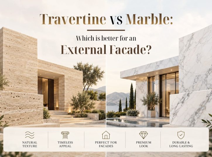 Travertine vs Marble Which Is Better for an External Facade Travertine vs marble comparison for external facade using natural stone cladding.